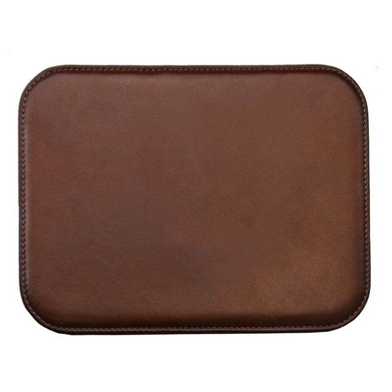Maruse Italian Leather Mouse Pad for Home or Office Desktop, Handmade in Italy, Brown - Image 1